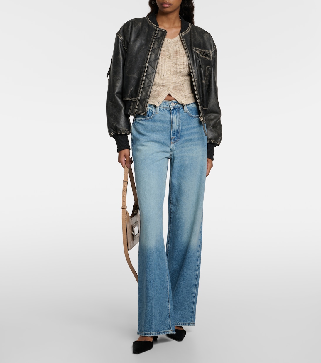 High-Rise Wide-Leg Jeans Le Jane | Frame