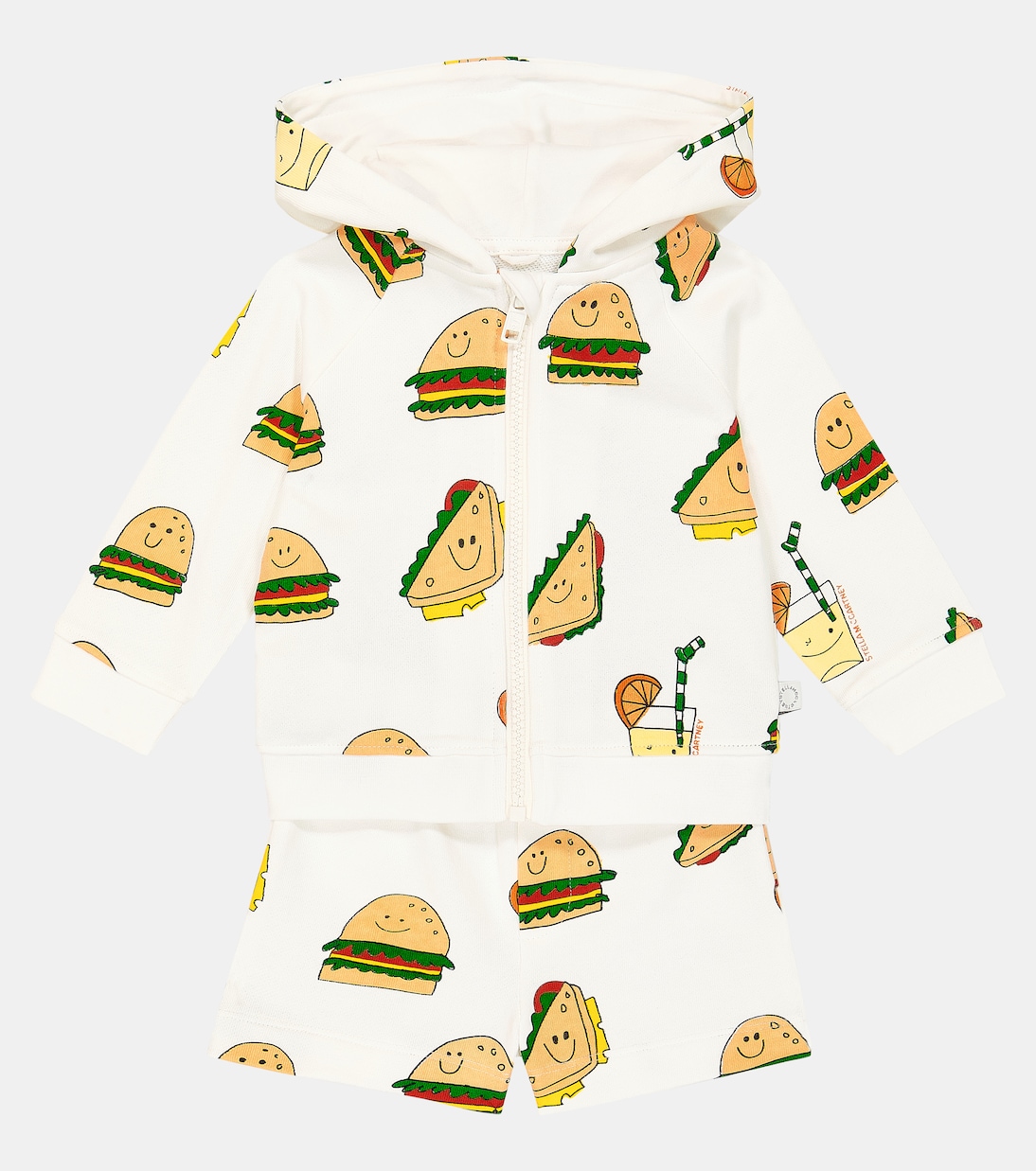 婴幼儿 — 棉质帽衫与短裤套装 | Stella McCartney Kids