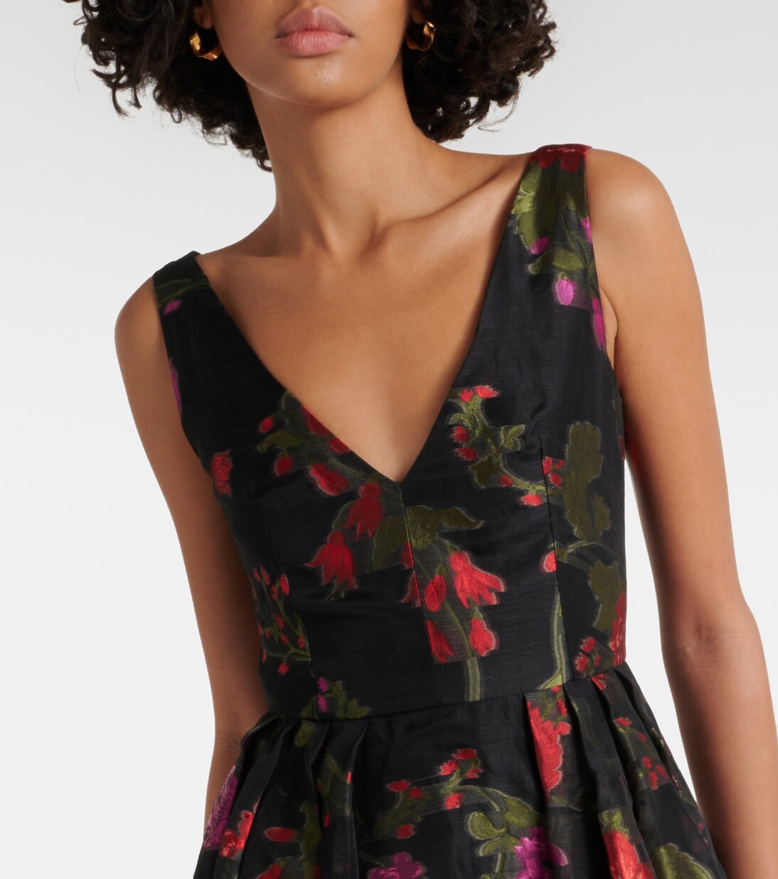 Robe midi en organza à fleurs | Erdem