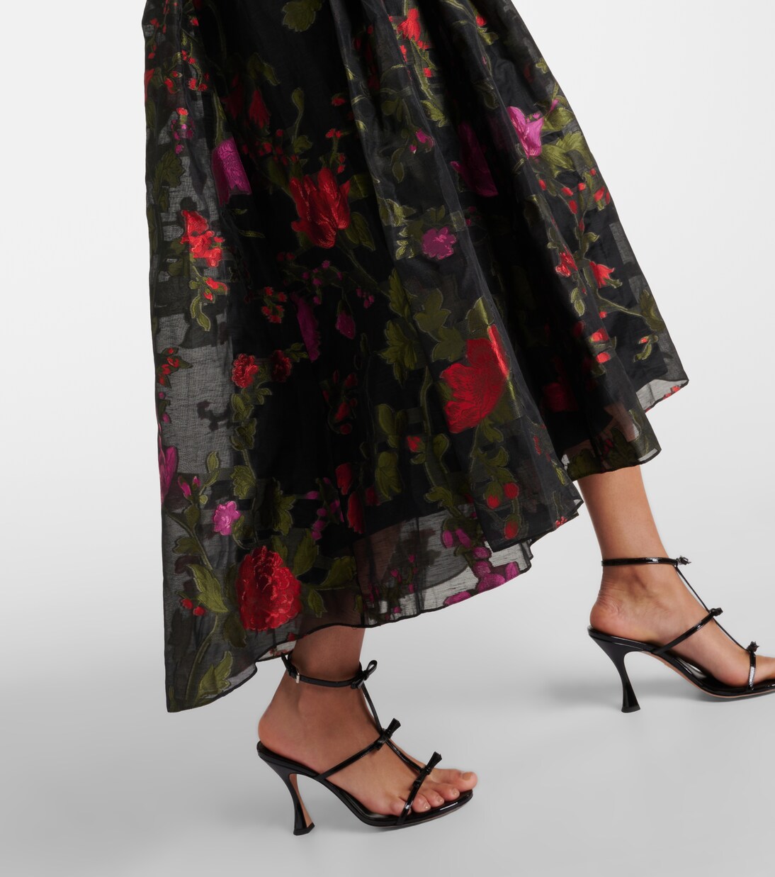 Robe midi en organza à fleurs | Erdem