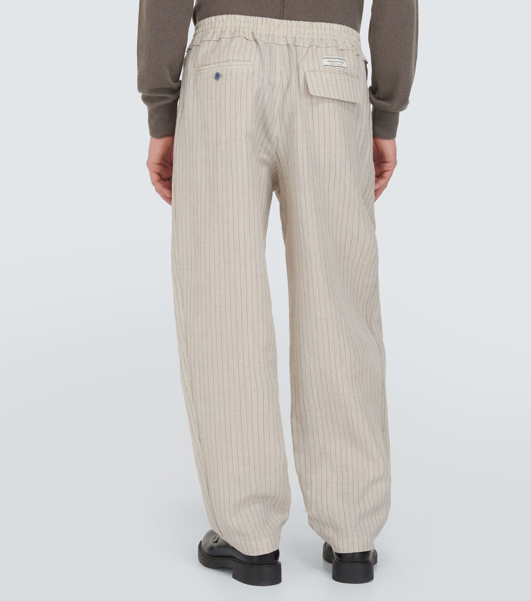 Pinstripe wool and linen wide-leg pants | Undercover