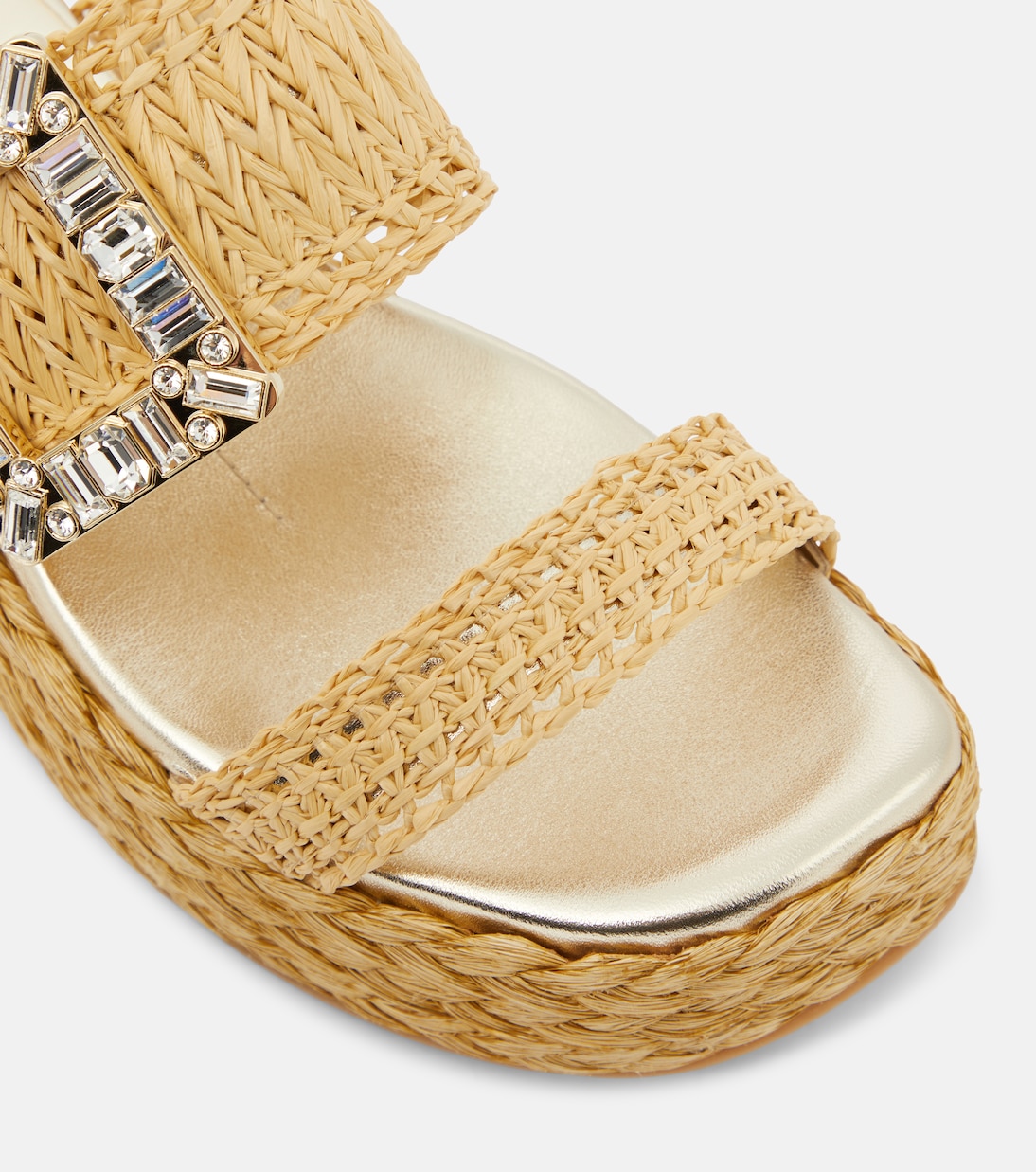 Verzierte Espadrille-Sandalen aus Raffiabast | Roger Vivier