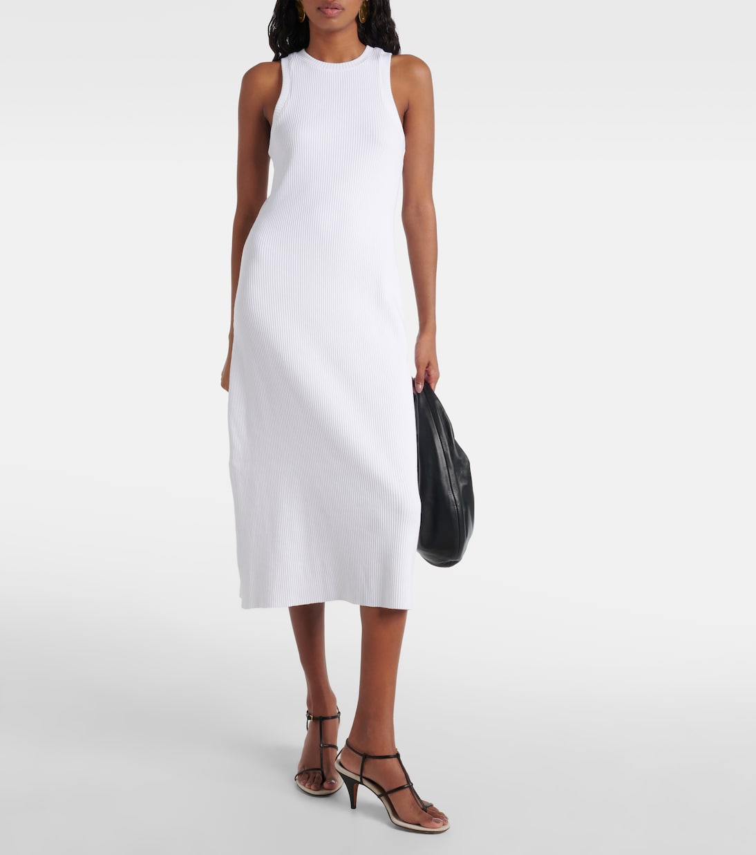 Robe midi en maille jersey côtelée | Vince
