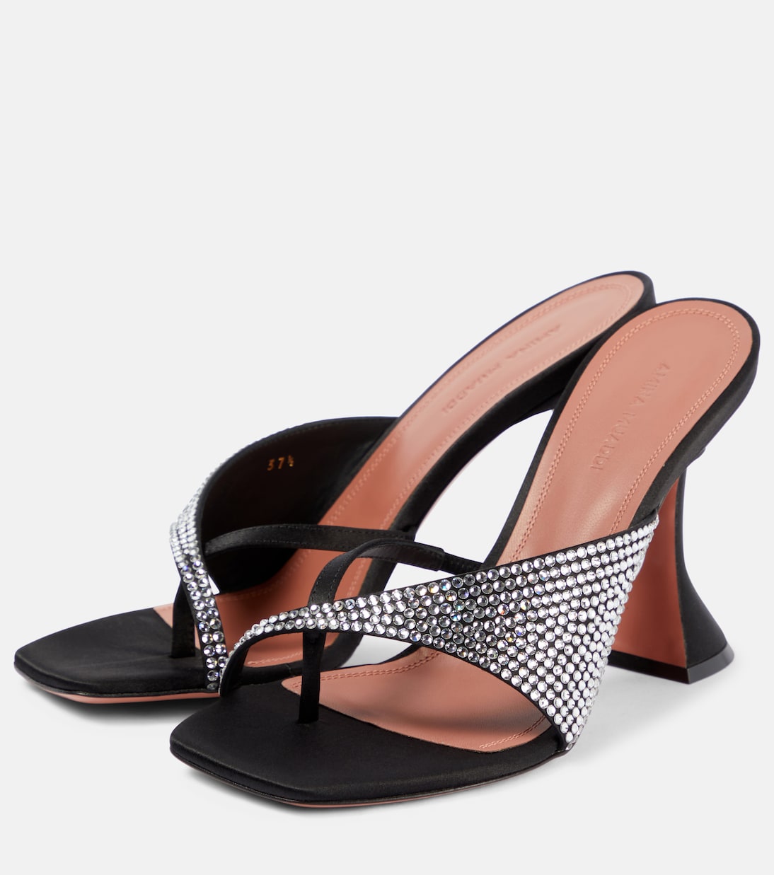 Sandalen Shiona aus Satin mit Kristallen | Amina Muaddi
