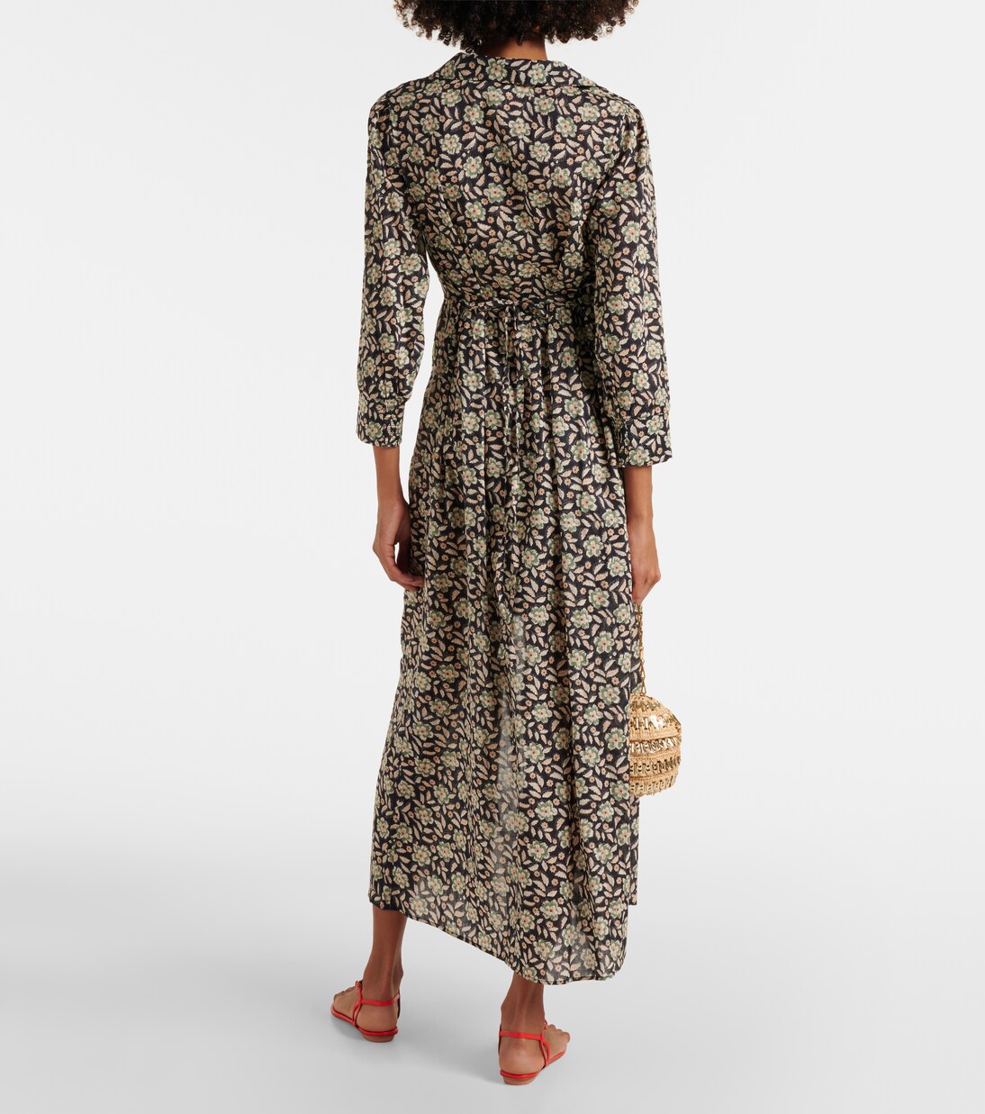 Robe midi Franchi en coton à fleurs | Rixo