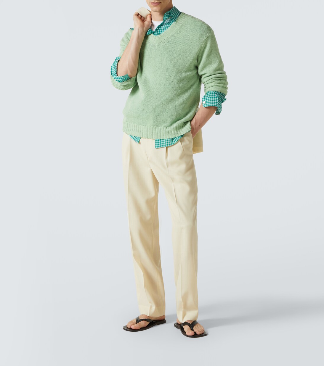 Wool and mohair straight pants | Auralee