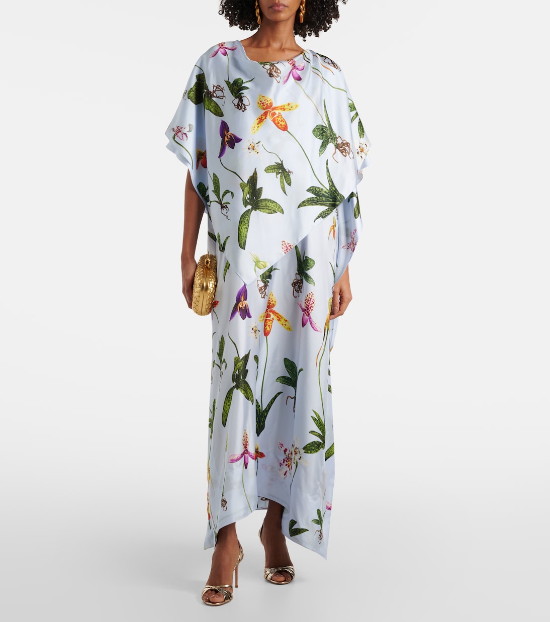 Cafetan en soie à fleurs | Oscar de la Renta