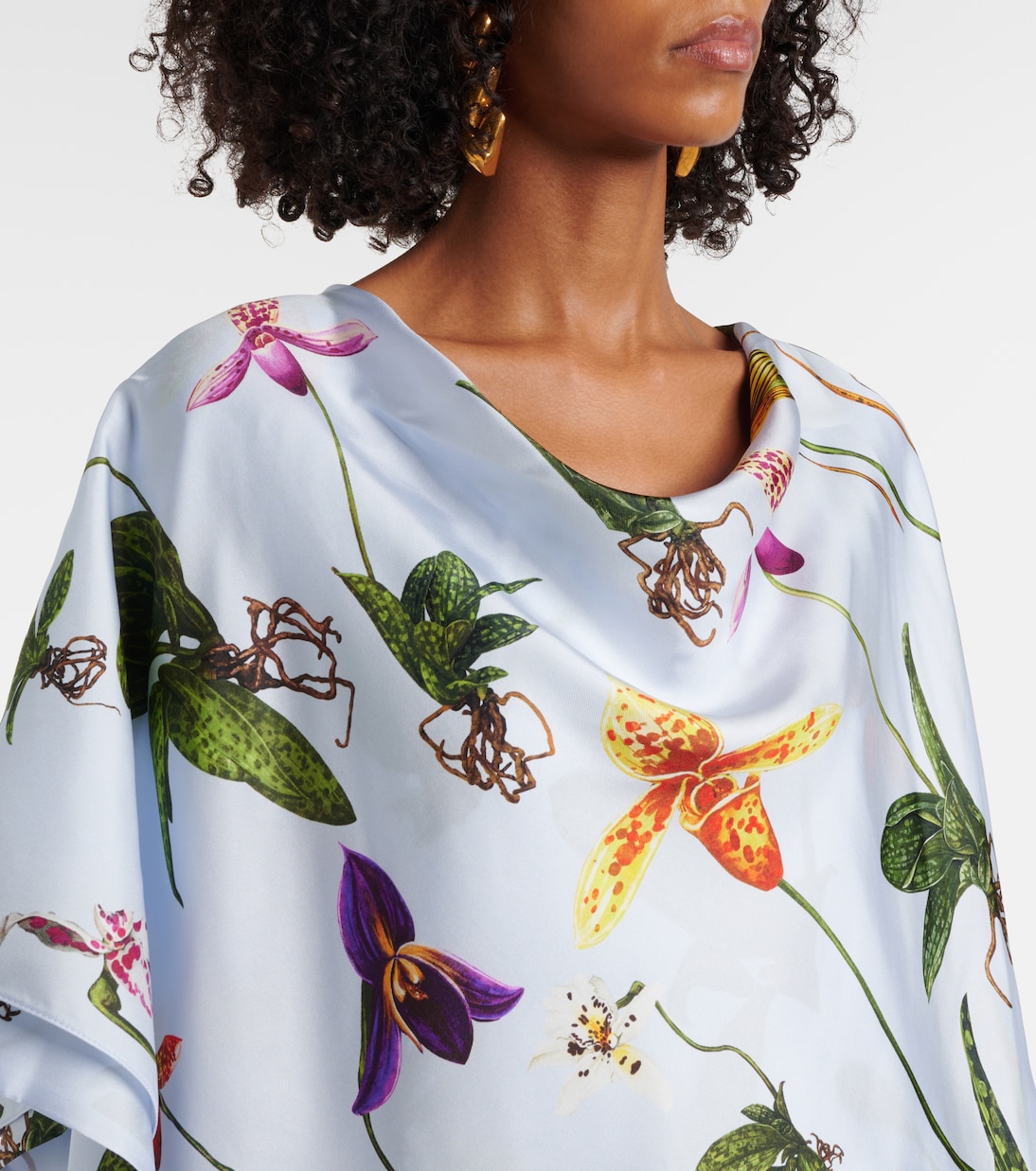 Cafetan en soie à fleurs | Oscar de la Renta