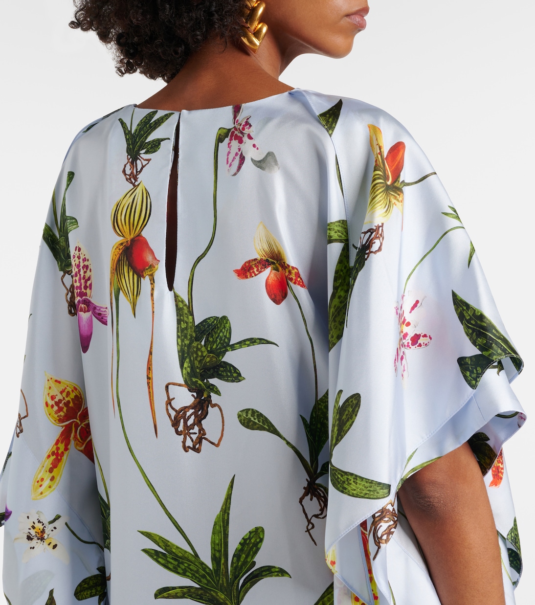 Cafetan en soie à fleurs | Oscar de la Renta