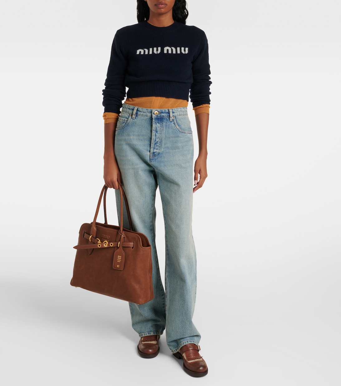 Tote Bag Aventure Medium aus Leder | Miu Miu