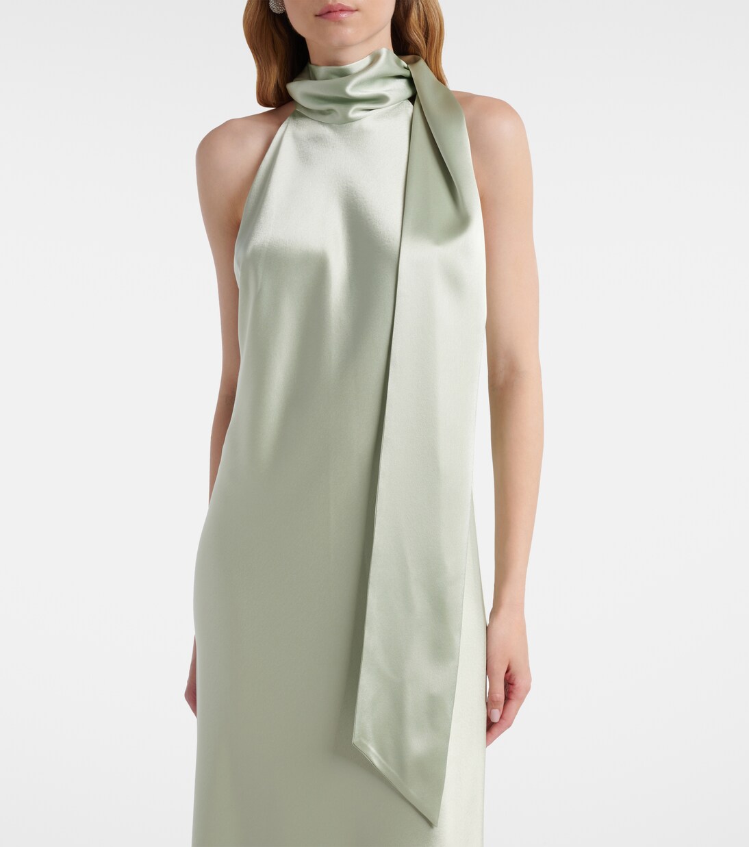 Robe longue Sienna en satin | Galvan