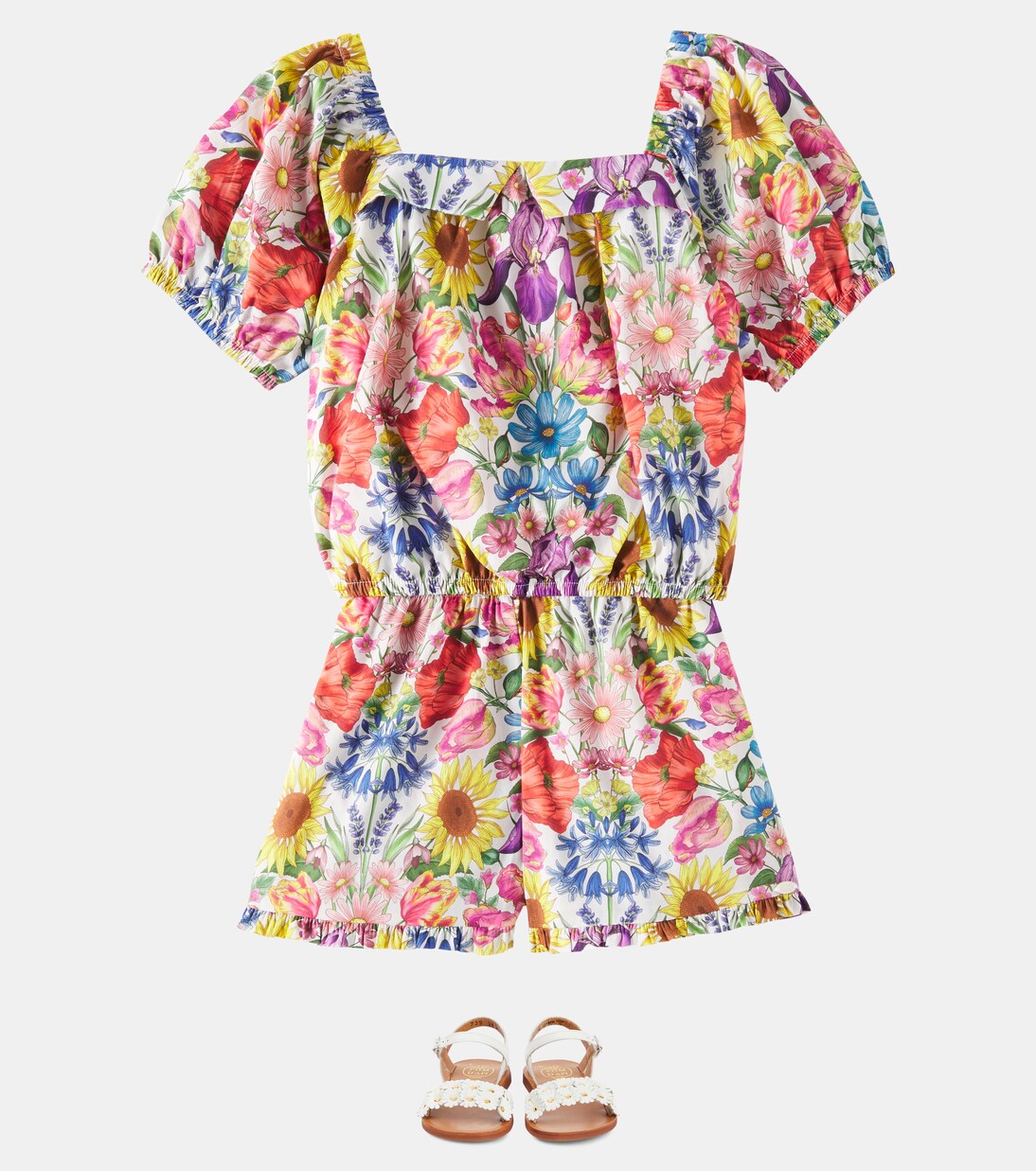 Floral cotton top and shorts set | Tartine et Chocolat