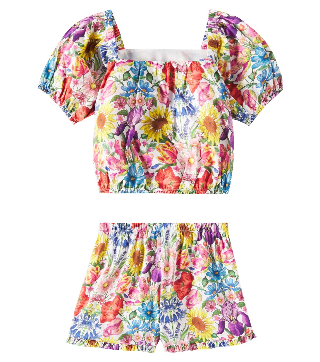 Floral cotton top and shorts set | Tartine et Chocolat