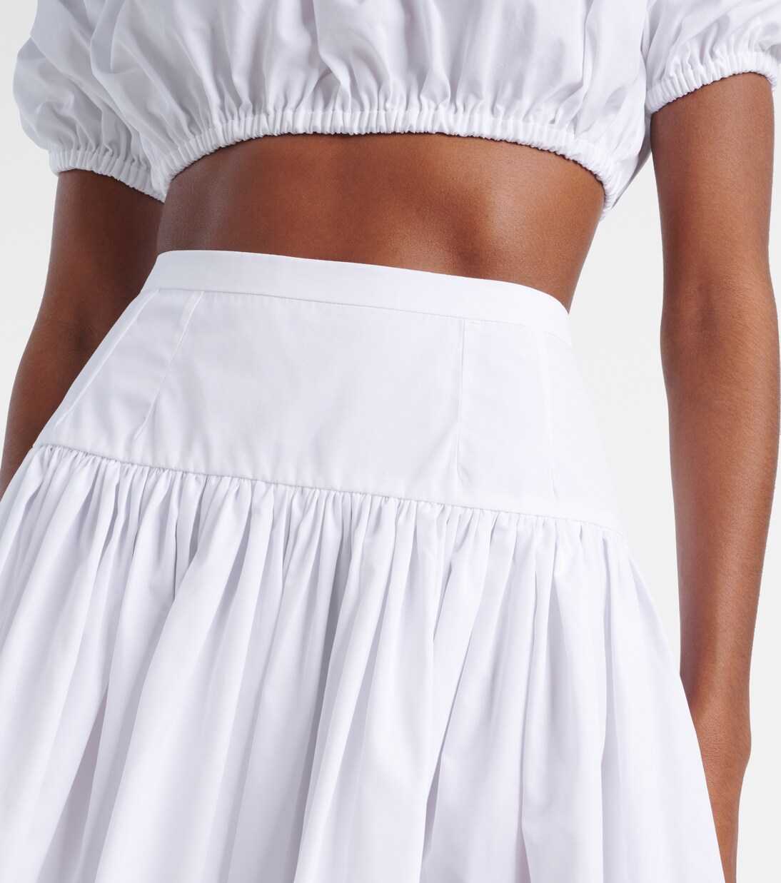 Minifalda de popelín de algodón plisada | Dolce&Gabbana