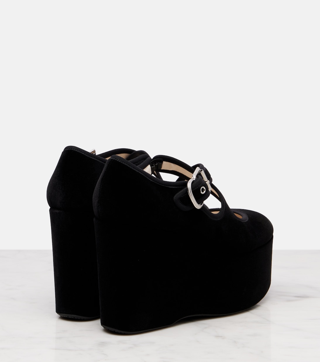 Cuñas Criss Cross 110 de terciopelo | Alaïa