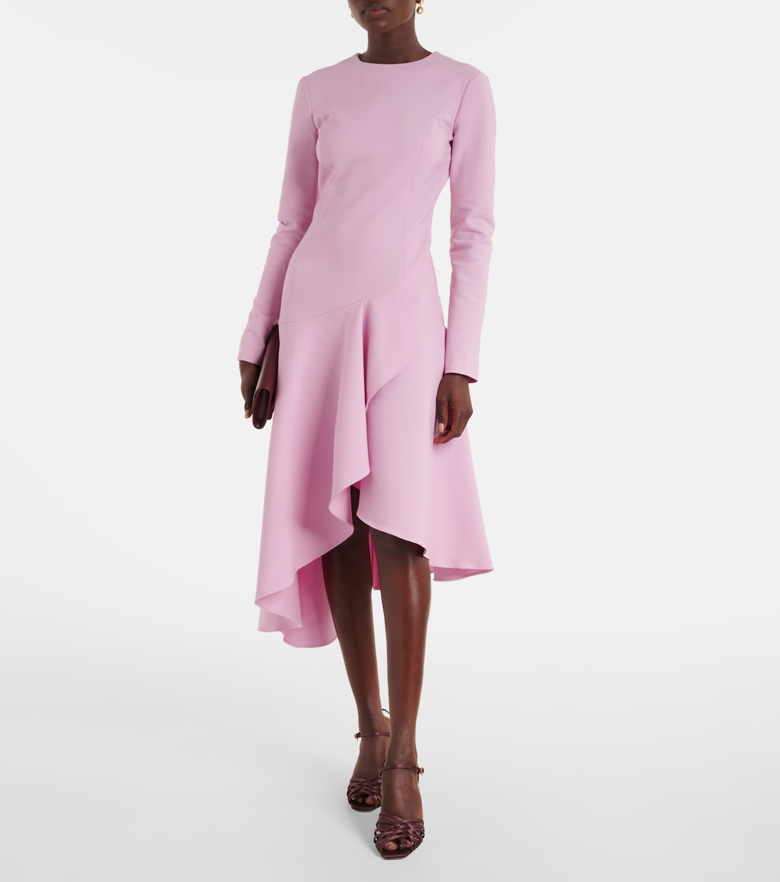 Asymmetric wool-blend cocktail dress | Oscar de la Renta