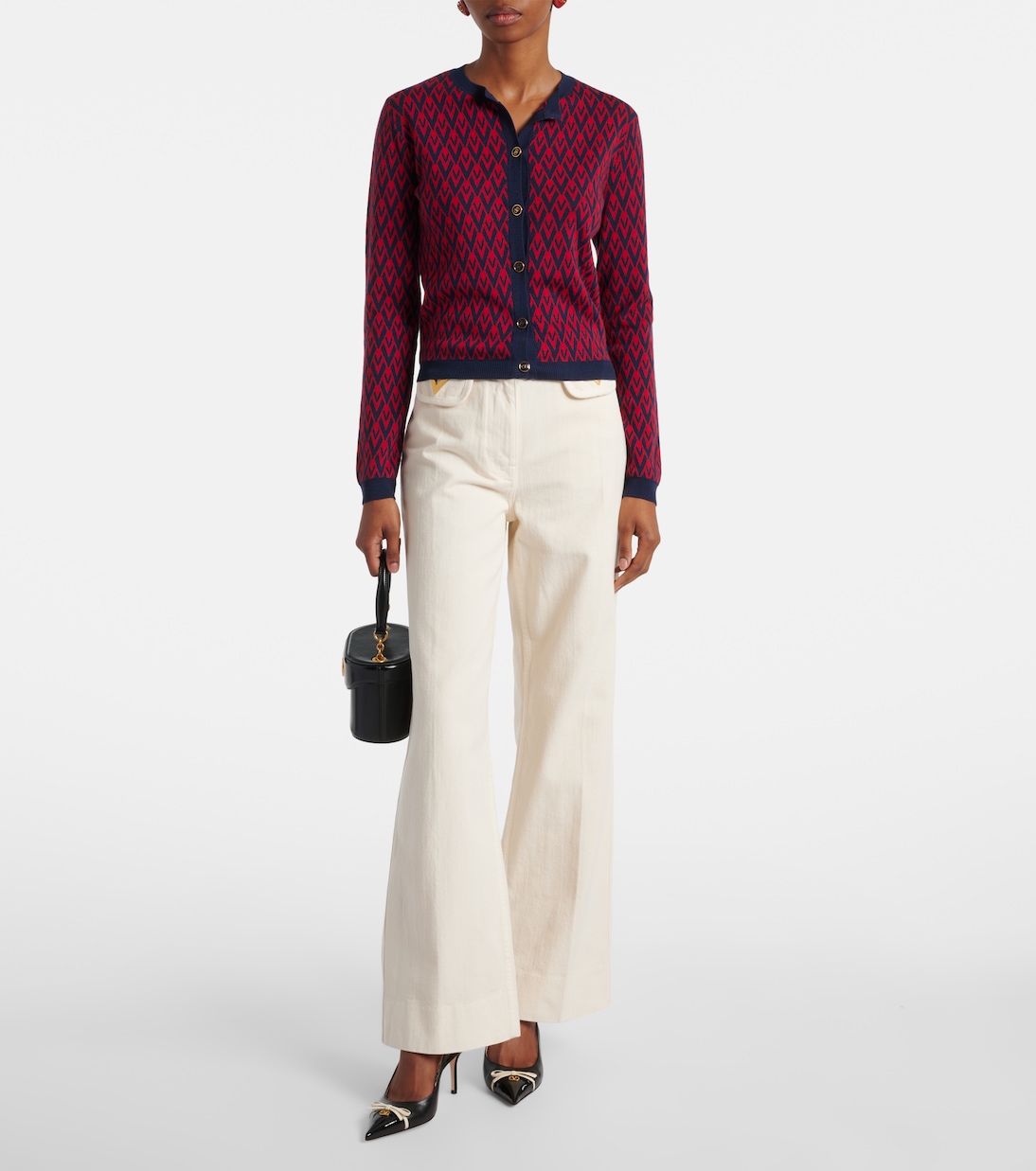 VGold mid-rise wide-leg jeans | Valentino