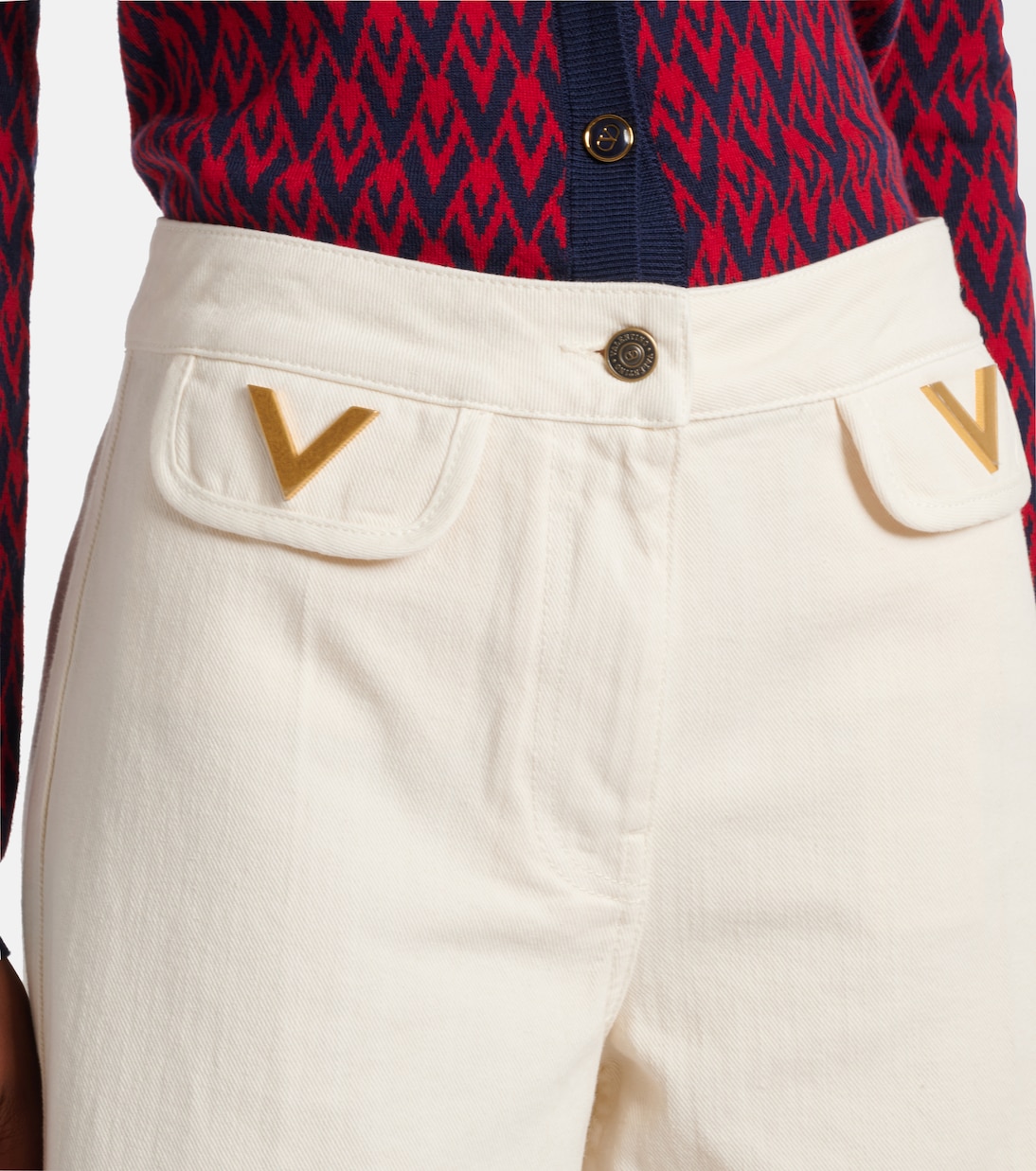 VGold mid-rise wide-leg jeans | Valentino