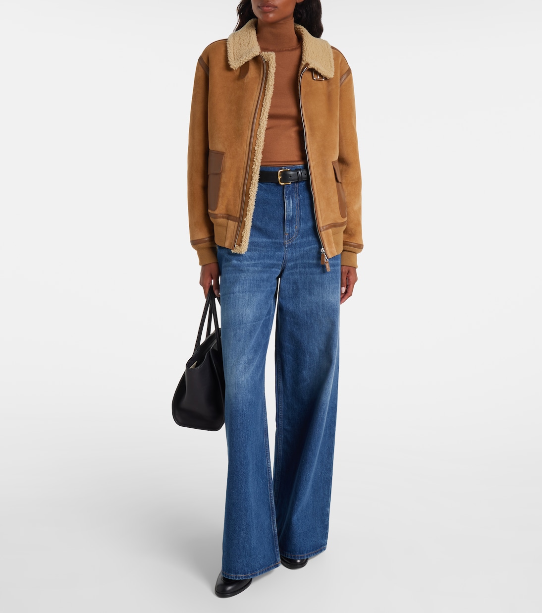 Jersey de cuello alto en mezcla de seda | Ralph Lauren Collection