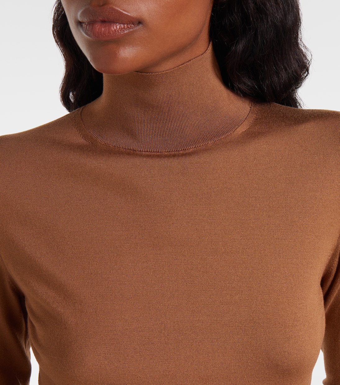 Jersey de cuello alto en mezcla de seda | Ralph Lauren Collection