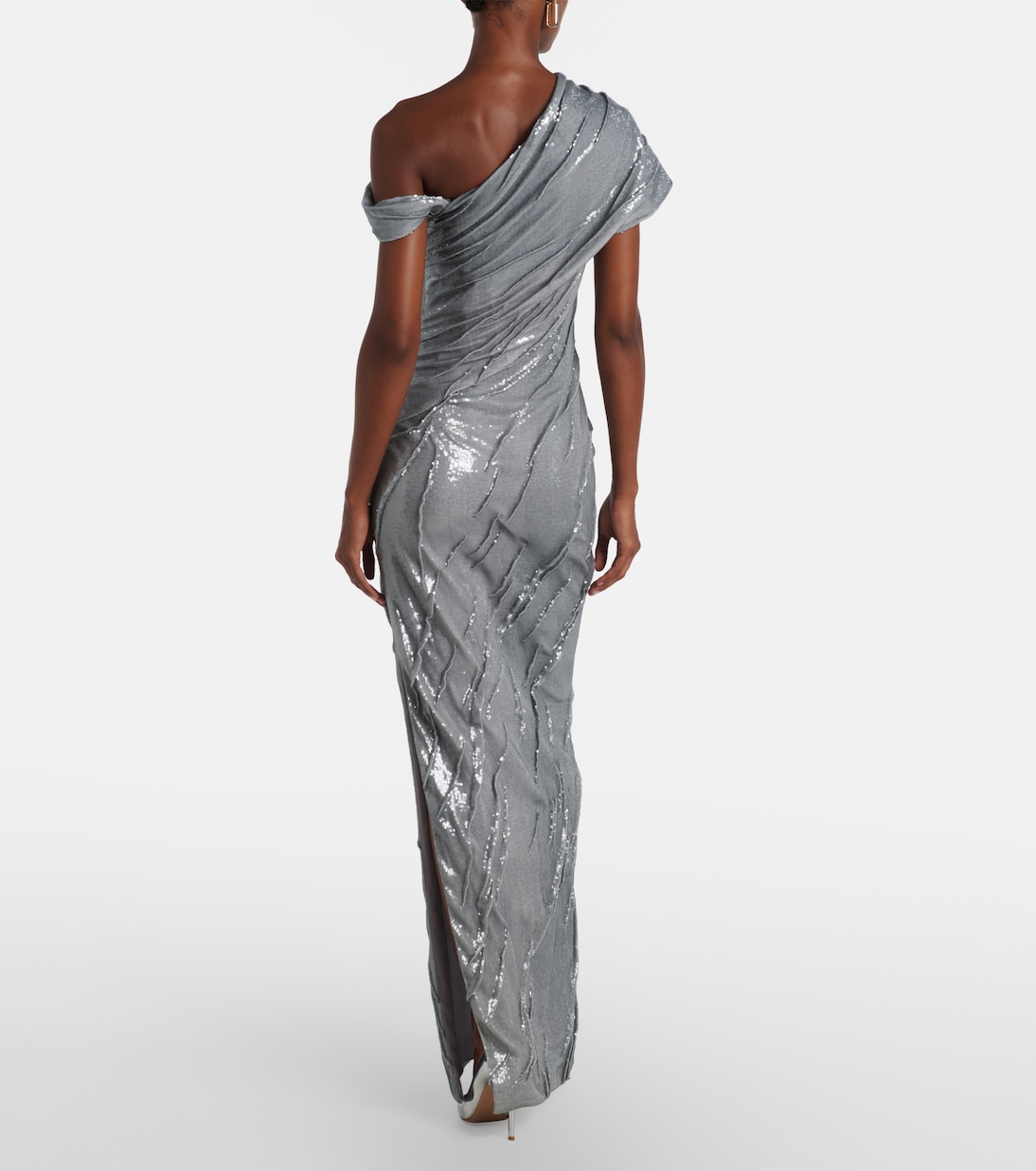 Sequined asymmetric gown | Marmar Halim