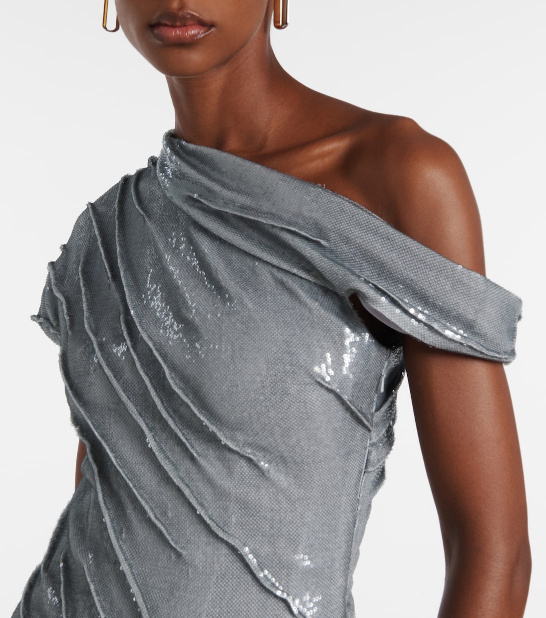 Sequined asymmetric gown | Marmar Halim