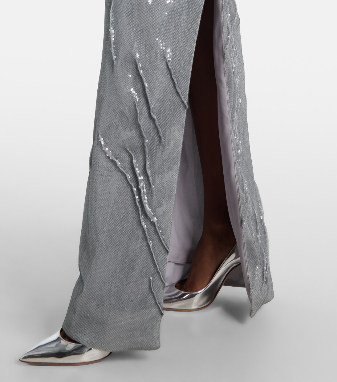 Sequined asymmetric gown | Marmar Halim