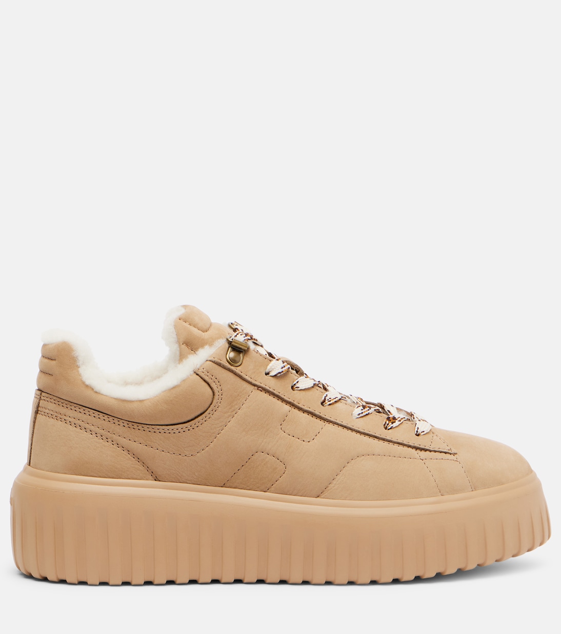 Sneakers H-Stripes aus Veloursleder und Shearling | Hogan