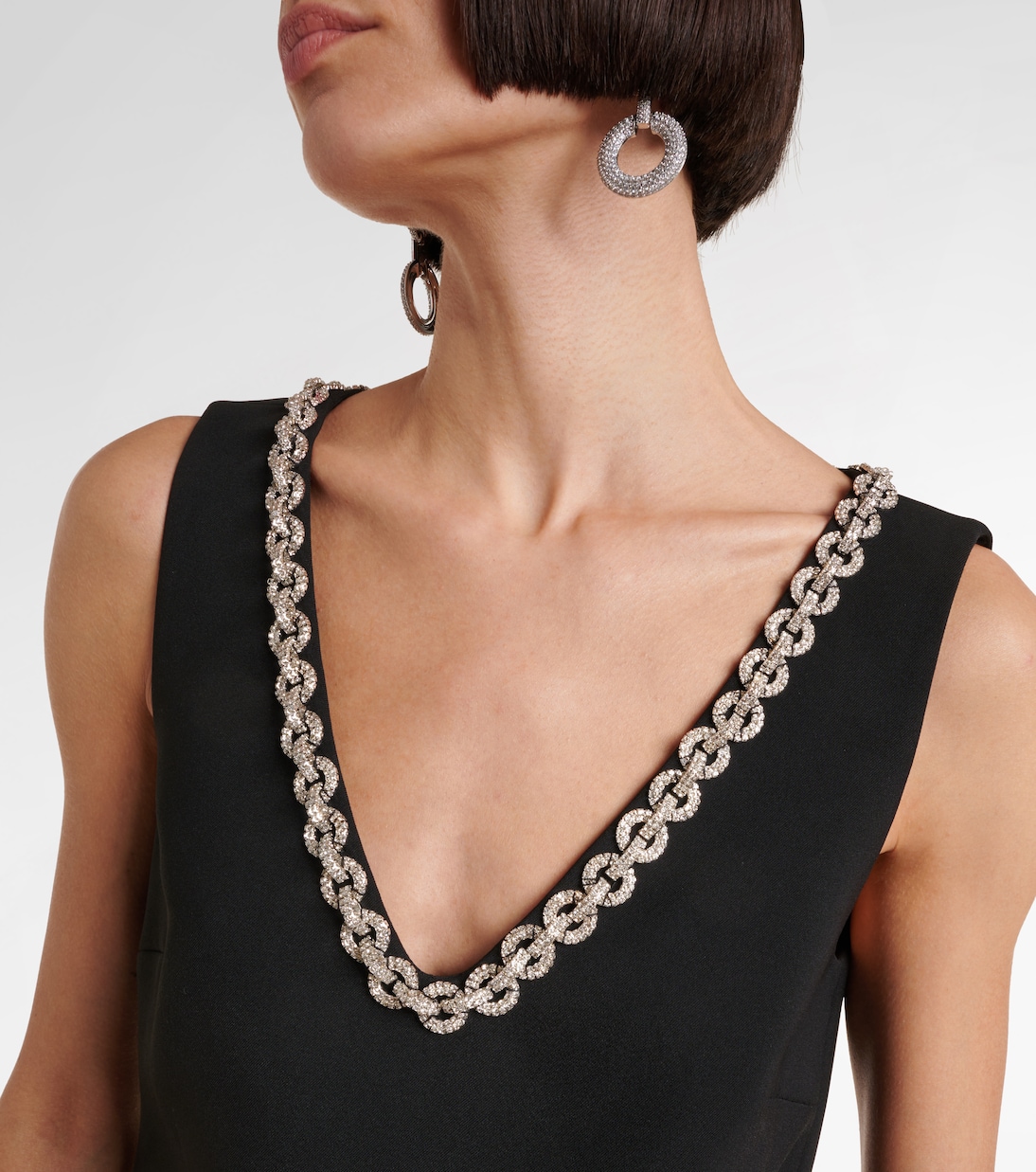 Crystal-embellished crêpe minidress | Self-Portrait