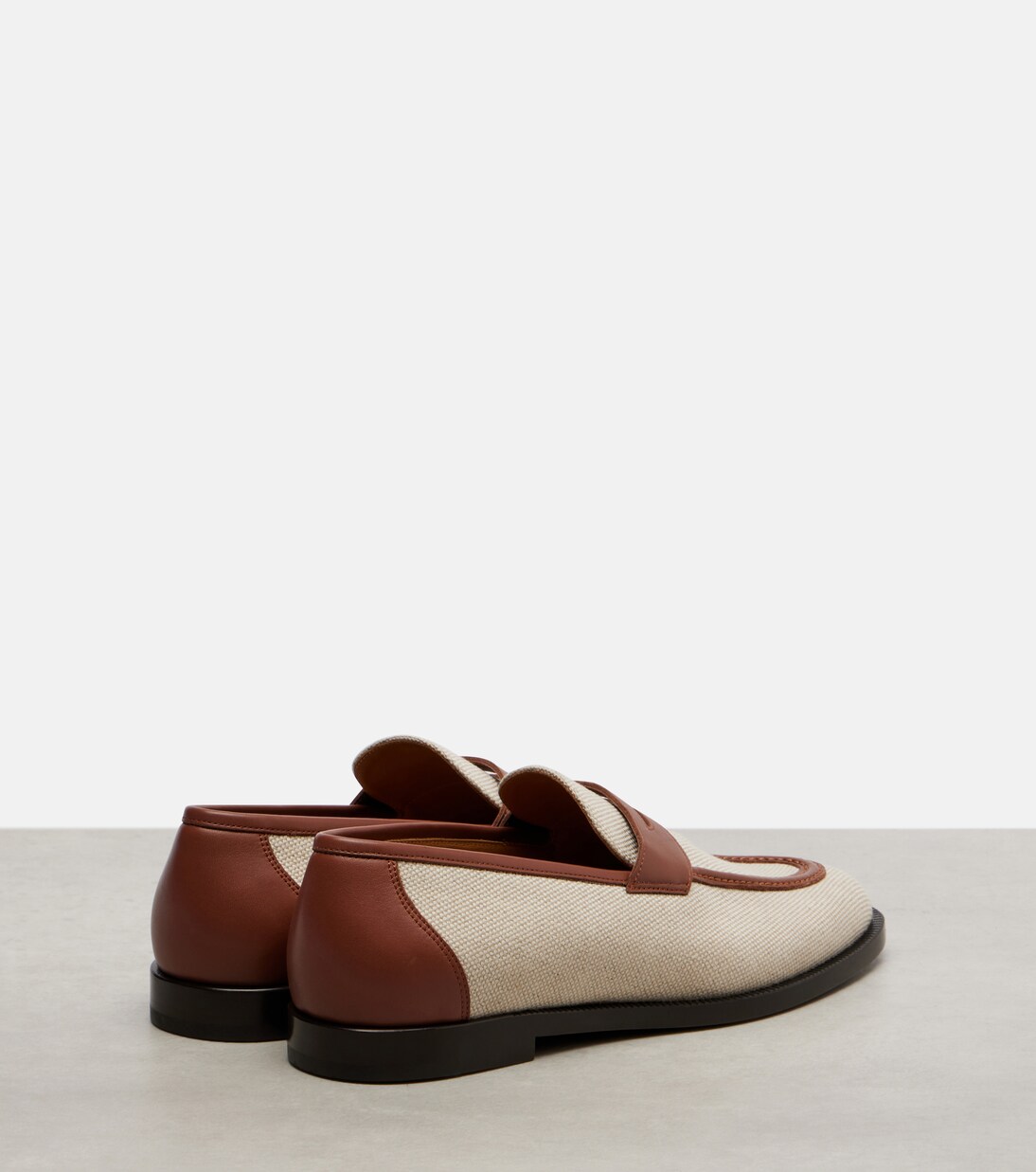 Sergio leather-trimmed penny loafers | Loro Piana