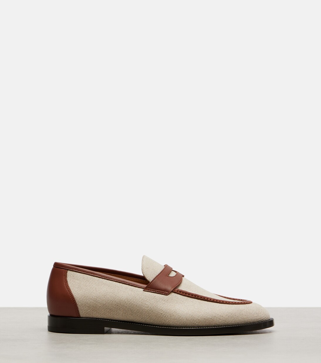 Sergio leather-trimmed penny loafers | Loro Piana