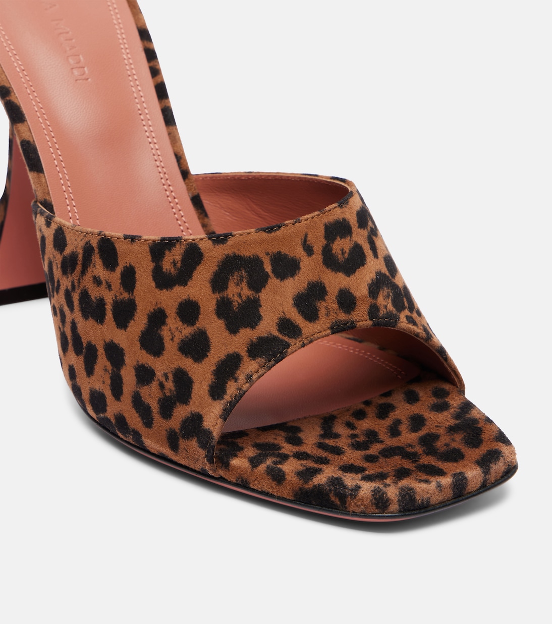 Lupita leopard-print 95 suede mules | Amina Muaddi