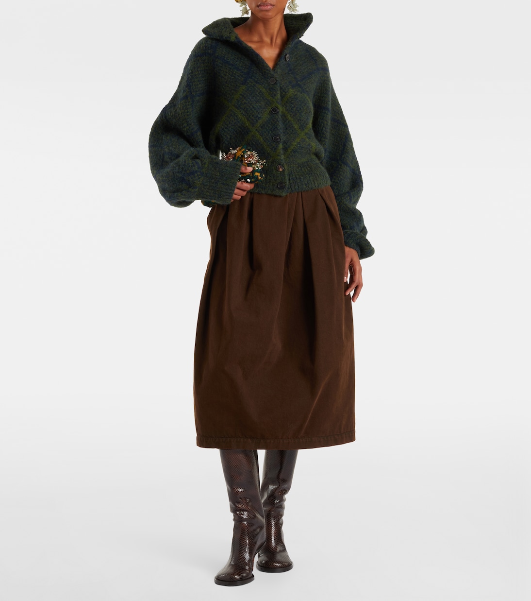 Snake-effect leather knee-high boots | Dries Van Noten