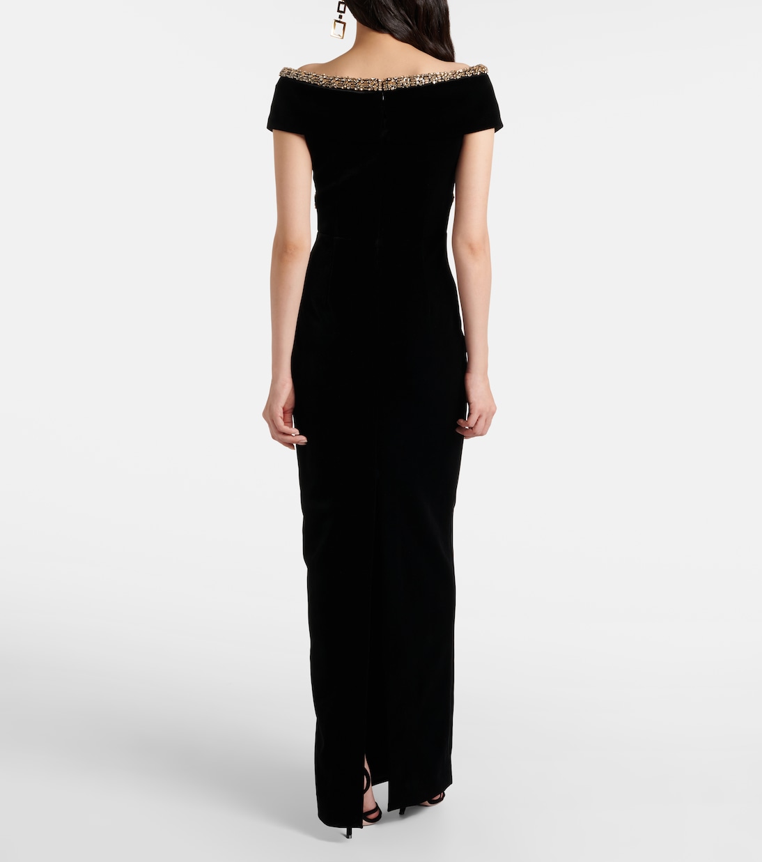 Robe longue en velours à ornements | Roland Mouret