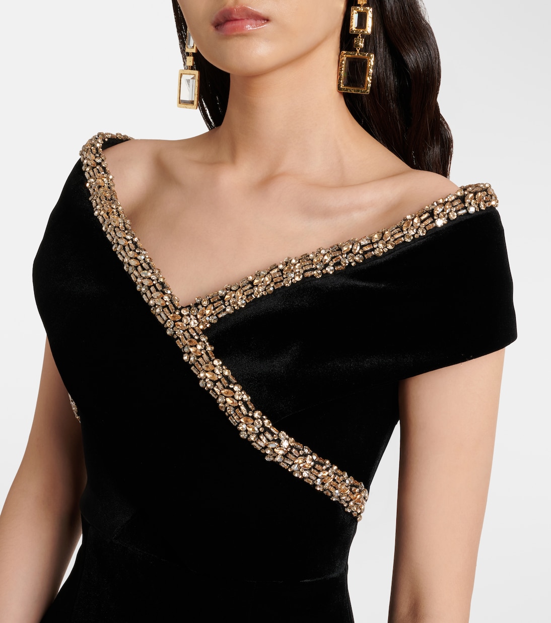 Robe longue en velours à ornements | Roland Mouret