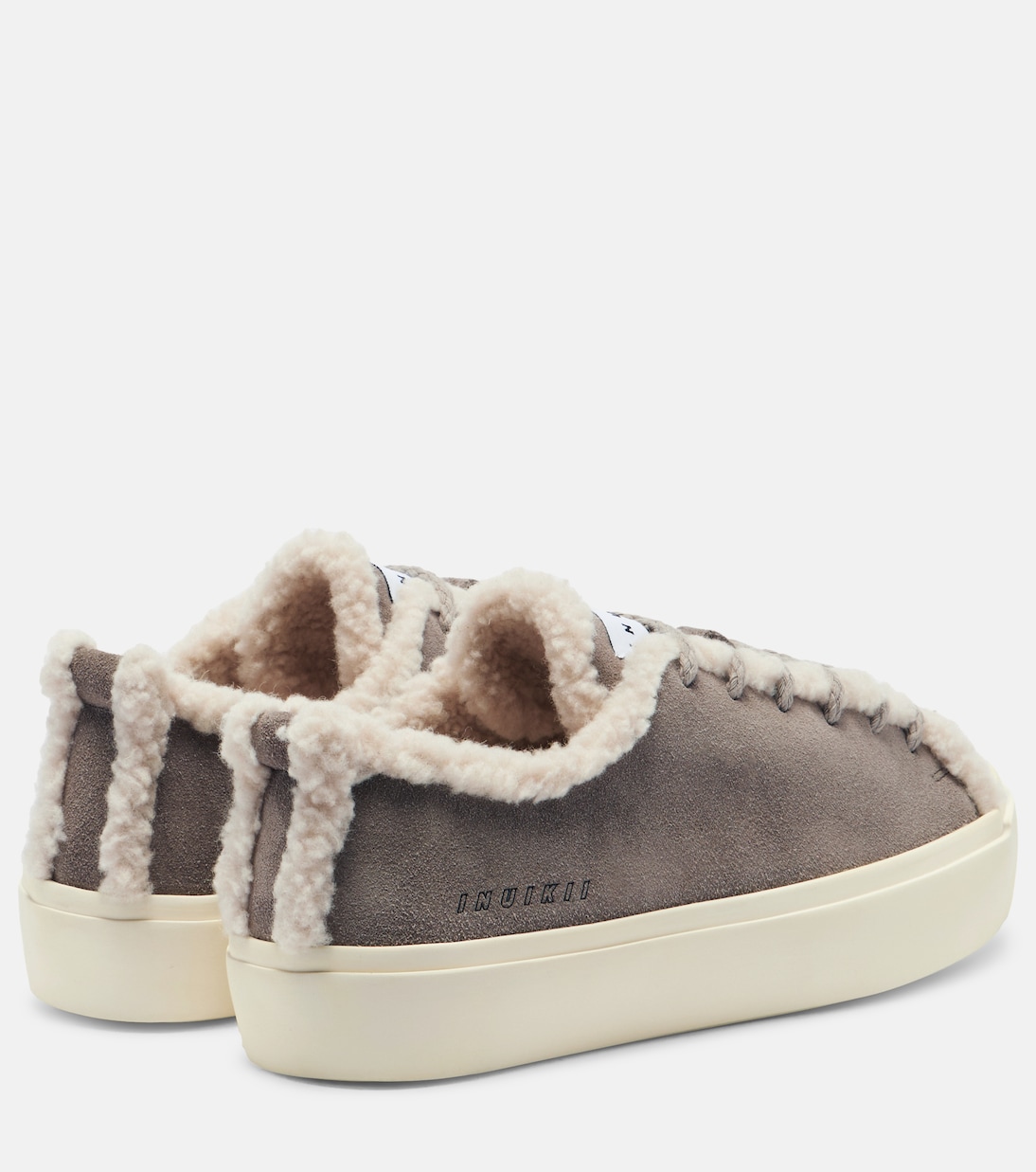 Shearling-trimmed suede low-top sneakers | Inuikii