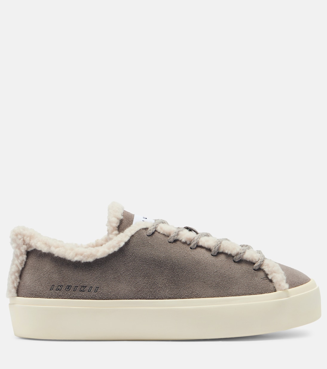 Shearling-trimmed suede low-top sneakers | Inuikii