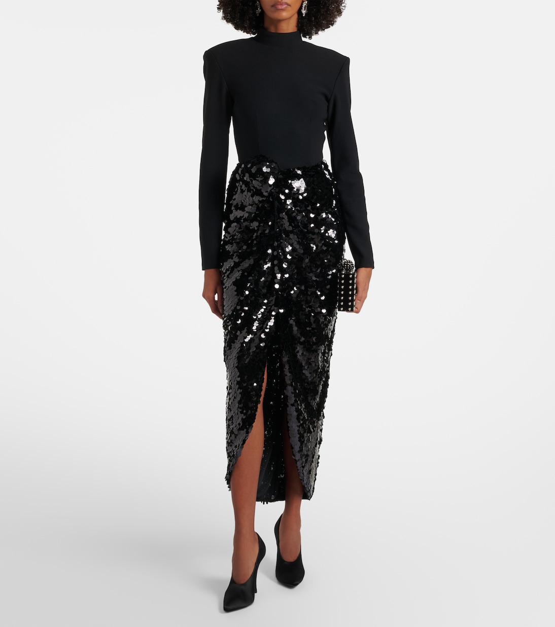 Gathered sequined maxi dress | Rotate