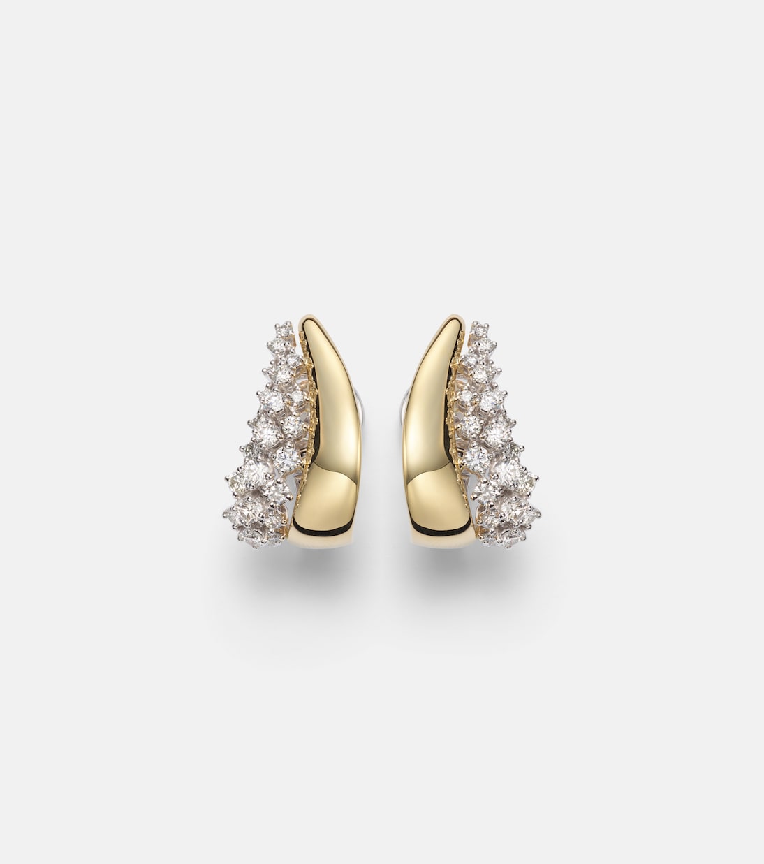 Orecchini Golden Strada in oro bianco e giallo 18kt con diamanti | Yeprem