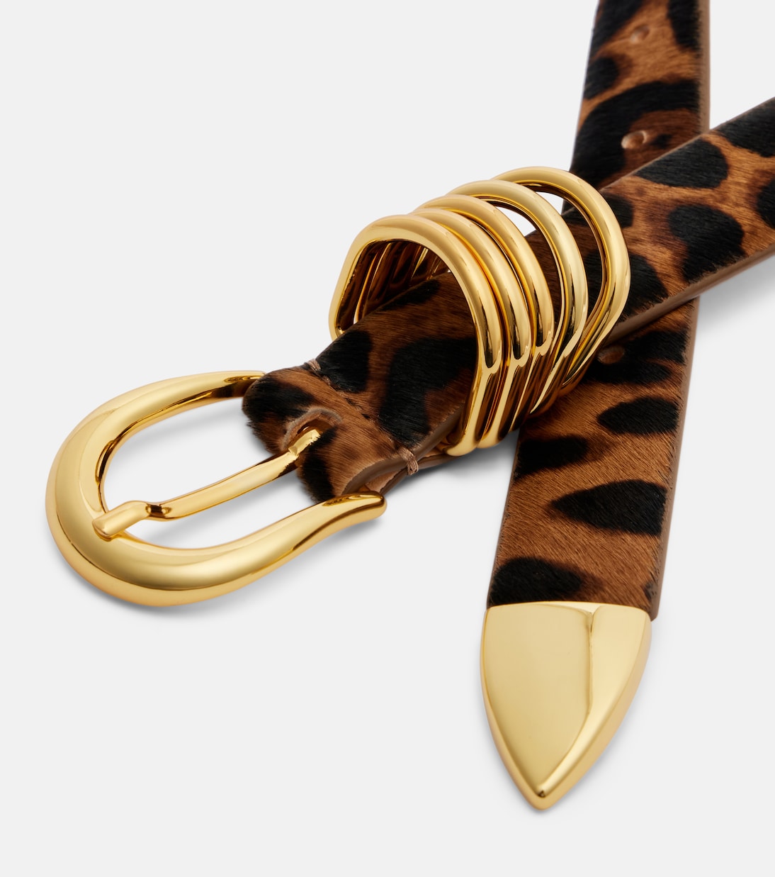 Hollyhock leopard-print calf hair belt | Déhanche