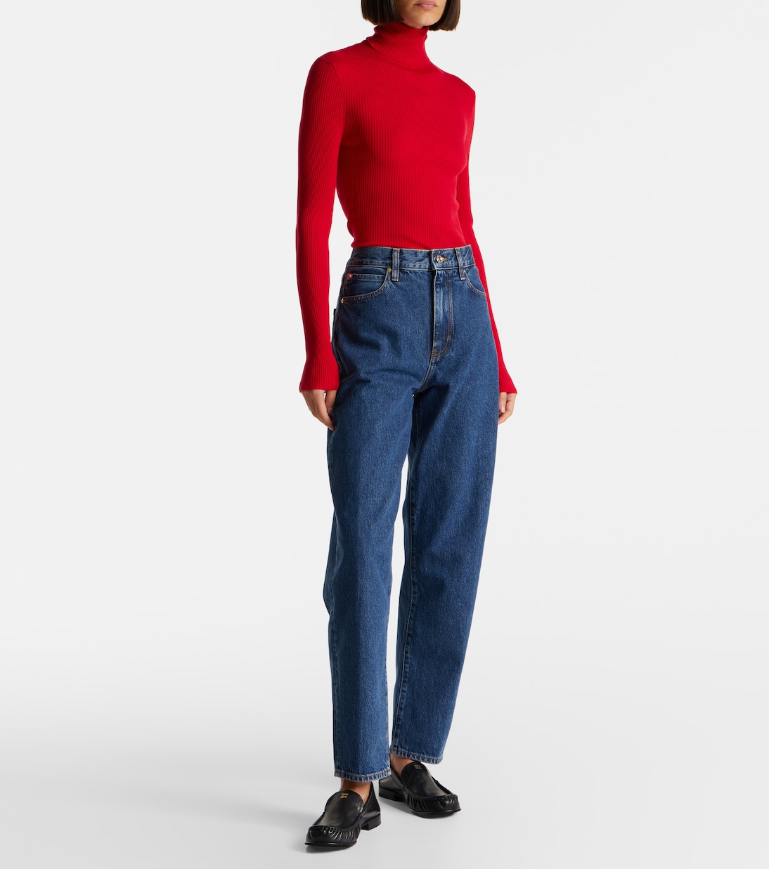 Neat high-rise straight jeans | Frame