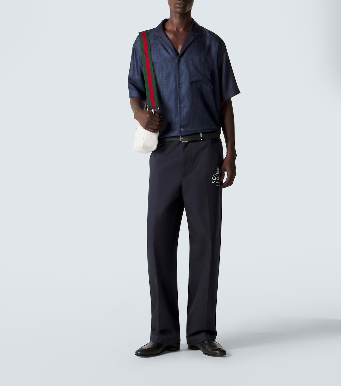 Interlocking G silk twill bowling shirt | Gucci