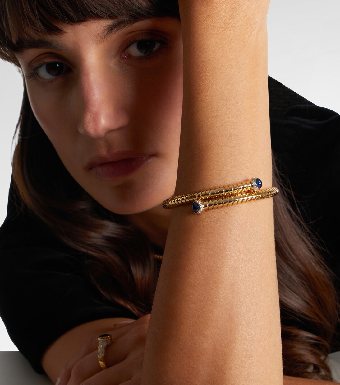 Pulsera de oro amarillo de 18 ct  (750/1000) con zafiros y diamantes | Marina B