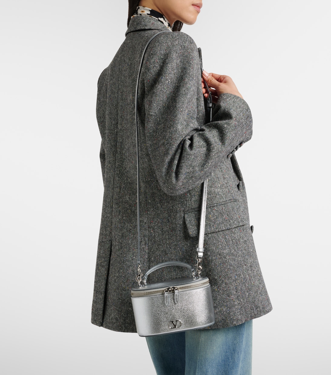 Schultertasche VLogo Mini aus Metallic-Leder | Valentino Garavani