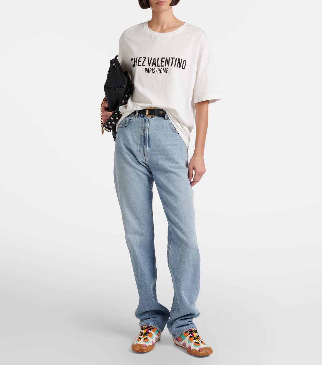 Amphibia leather-trimmed sneakers | Valentino Garavani