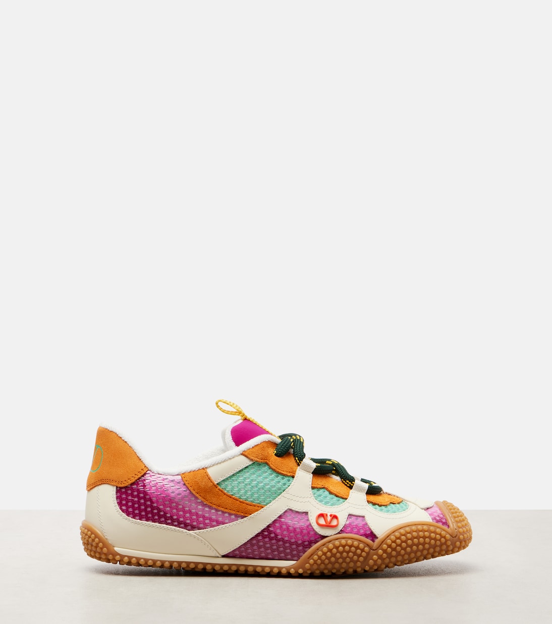 Amphibia leather-trimmed sneakers | Valentino Garavani