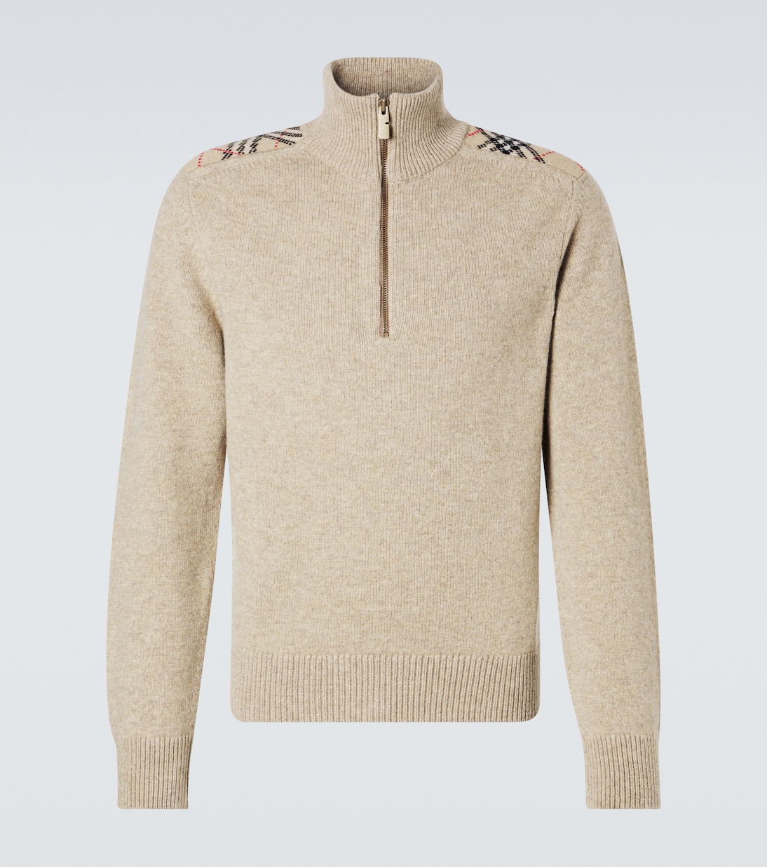 Burberry Check wool and cashmere half-zip sweater | Burberry