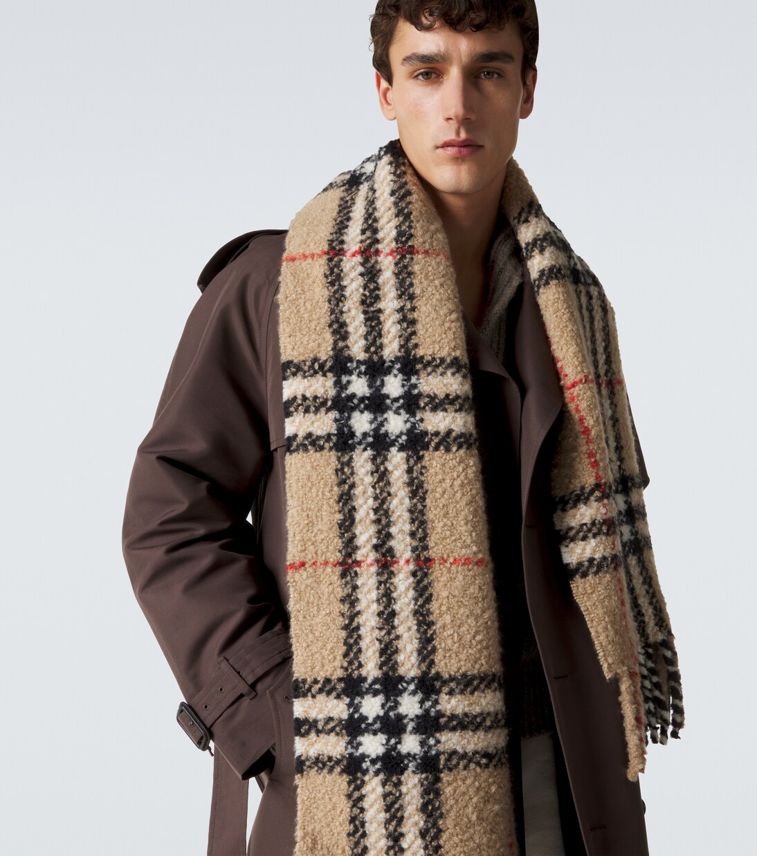 Burberry Check wool-blend bouclé scarf | Burberry