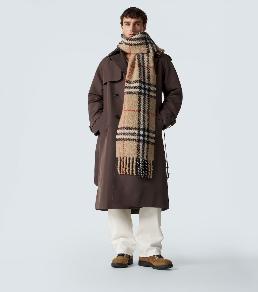 Burberry Check wool-blend bouclé scarf | Burberry