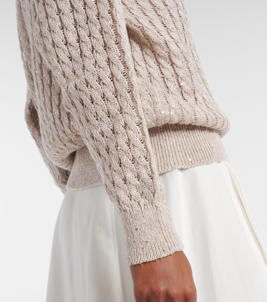 Sequined linen-blend sweater | Brunello Cucinelli